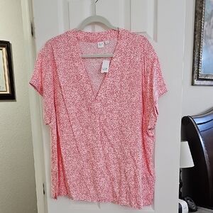 GAP Women's Pink V-Neck Top